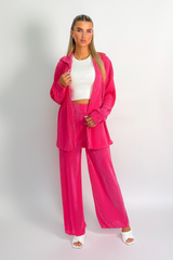 Oversize Bluse mit Schlaghose SET - Pink