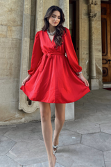 Mini dress wrapped - red