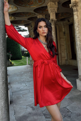 Mini robe portefeuille - Rouge
