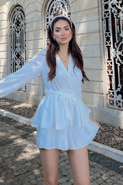 Mini Dress Wrapped with Short - White